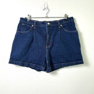 Banana Republic Jean Shorts Womens Size 14 Blue Denim Pleats Stretch High Rise